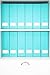 BLU MONACO Set of 6 Foldable Aqua Magazine File Holders with White Leather Label Holders – Cute Book Organizers for Desk, Classroom, Shelves, and Home Office