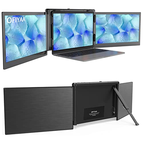Image of Fagomfer Triple Portable Monitor for Laptop, P2 Pro 13.3 inch Laptop Screen Extender, Dual Display Full 1080p HD IPS, Support M1 MacBook, for 13.3''-16.5'' Notebook Computer Mac Windows /Android