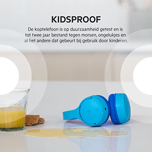 Belkin SoundForm Mini draadloze on-ear koptelefoon met ingebouwde microfoon voor kinderen, voor meisjes en jongens, online onderwijs, school en op reis, compatibel met o.a. iPhone, iPad, Galaxy, blauw - Afbeelding 6