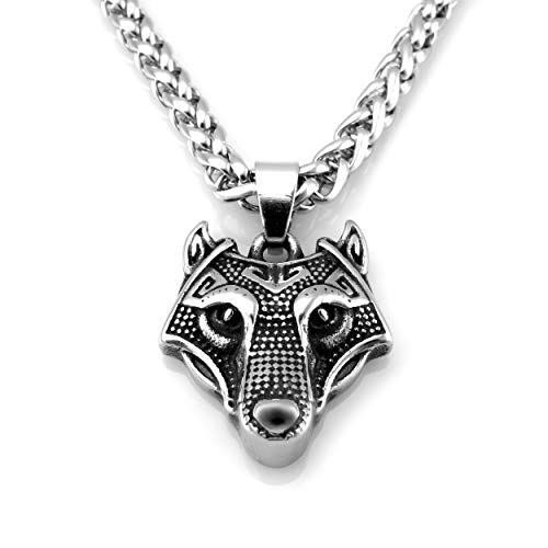 Dezente Edelstahl Wikinger Halskette Fenris Wolf Cover