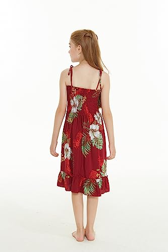 Image of Matchable Family Hawaiian Luau Men Women Girl Boy Clothes in Pineapple Garden Burgundy