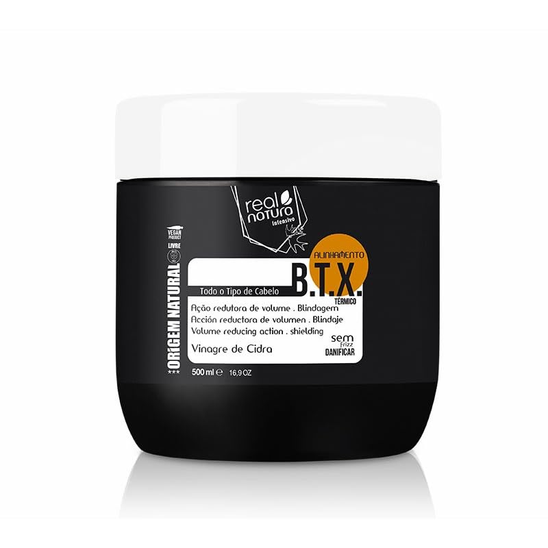 Real Natura - Crema de Alisado B.T.X. - Alisado Profesional y Duradero - Reparación Intensiva - Sin Sal - Nutrición Profunda - 500ml