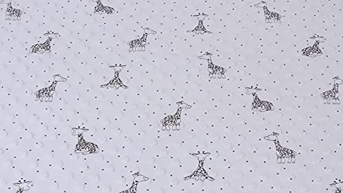 Tissu doux pour bébé haut de gamme gris motif girafe de 10m