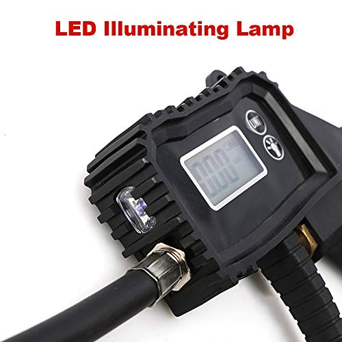 GoolRC medidor digital de pressão de pneu com bomba de pressão de ar com luz LED, mangueira de borra