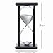 Hourglass 60 Minutes White Sand Timer, Black Wooden Frame Sandglass