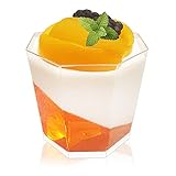50 Pack 6.5 oz/185ml Clear Plastic Dessert Cups,Disposable Reusable Appetizer Cups,Plastic Clear Parfait Cups for Parties,Weddings,Desserts,Appetizers,Puddings,Cakes,Ice Cream