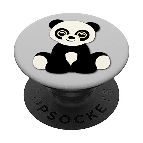Cute Kawaii Baby Panda Pop Socket Gray Girly Animal Lover