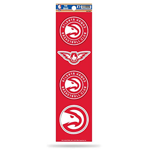 Rico Industries NBA Atlanta Hawks Die Cut 4-Piece The Quad Sticker Sheet