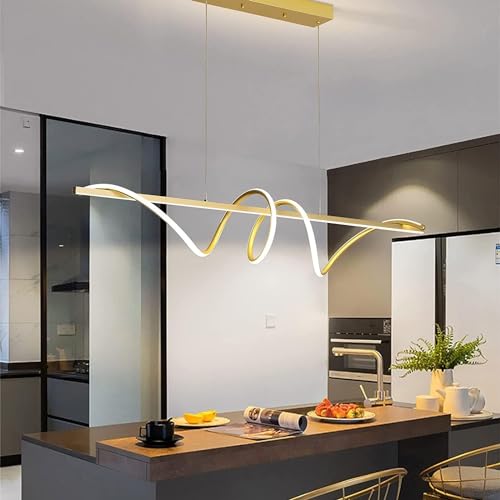 Lustre moderne à LED avec télécommande et intensité variable en aluminium - 3