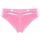 MSemis Damen Wetlook String Tanga Ouvert-Slip Hotpants Lack Leder Shorts Unterwäsche Erotik Dessous Gogo Höschen Reizwäsche mit Reißverschluss Rosa C M