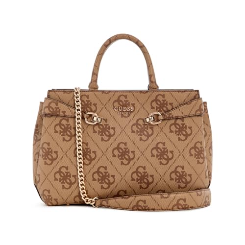 GUESS Lorelei Girlfriend Satchel Latte Logo | Grand sac à main imprimé 4G