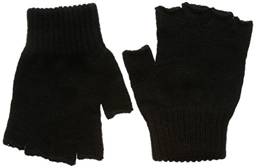 （エクサス）EXAS 無地ウール混指なし手袋（日本製）（スマートフォンタッチパネル対応）（フィンガーレスグローブ） ブラック