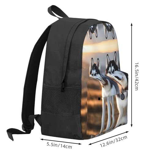 Husky Dog Large Capacity Travel Backpack - Polyester Backpack,Multi-Functional Storage Bag3