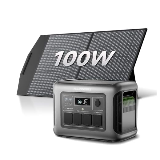 ALLPOWERS R1500 LITE Estación de Energía Solar con UPS <15ms, 1600W/1056Wh, Carga Rápida MPPT 650W, Para Emergencias Hogar y Exteriores (R1500 LITE+SP027-100W)