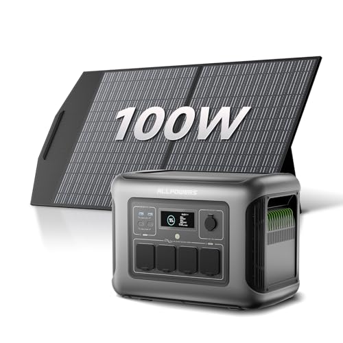 ALLPOWERS R1500 LITE generador solar portatil 1600W (pico 3200W)/1056Wh Batería LiFePo4,MPPT 650W max,SAI