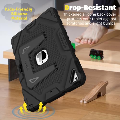 Image of Fintie Kid-Friendly Case for iPad 9th / 8th / 7th Generation 10.2 Inch | Fully-Body Rugged Heavy Duty Shockproof Cover, Portrait & Landscape Viewing, Built-in Kickstand, for Girls /Boys, Black