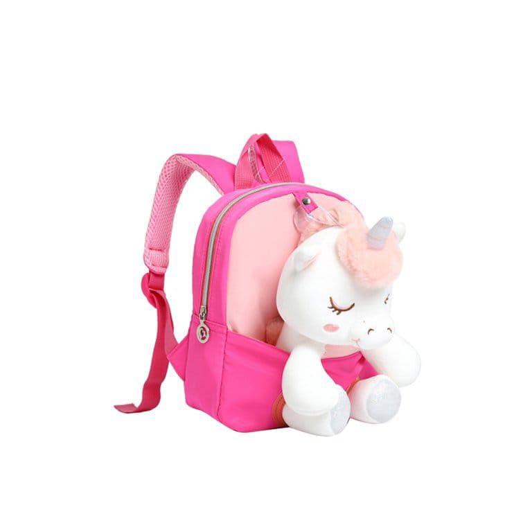 Premium Unicorn Backpack For Kids, Children Backpack for Boys,Girls Shoulder Bag, Travel Snack Toy Storage Soft Plush Cartoon Backpack for Nursery or Primary School (Detachable Stuffed Toy) (Mini)-image-5