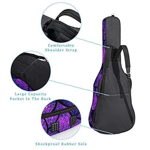 Housse pour guitare acoustique – Rembourrage épais – Imperméable – Double bandoulière réglable – Violet et violet… - Les Beatles, Paul McCartney, John Lennon, RIngo Starr, George Harrison Housse pour guitare acoustique - Rembourrage épais - Imperméable - Double bandoulière réglable - Violet et violet… – Image 4