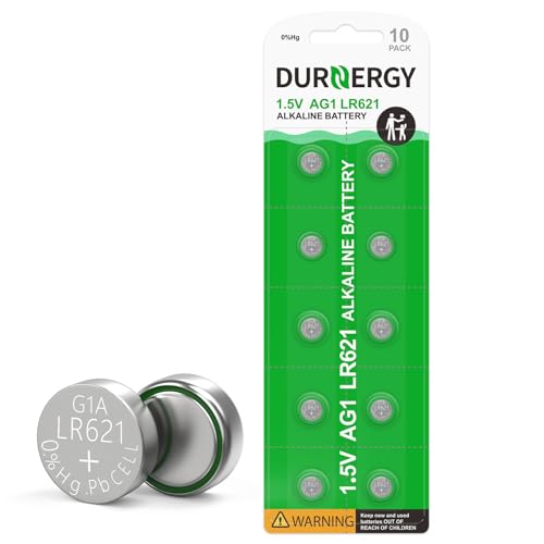 DURNERGY SR621SW Watch Battery 10 Pcs AG1 Battery Watch Batteries 364 363 Alkaline Coin Button Cell Battery LR621 Green Battery