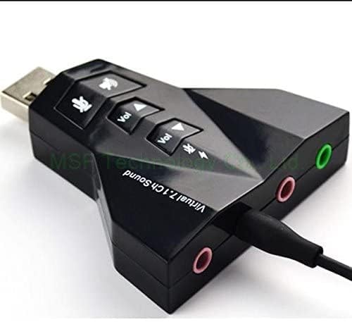 Airplane Virtual 7 1 Channel USB Sound Adapter External Sound Card with 2 Stereo Output and Mono Microphone-Input Jack (Black) Aeroplane with Volume/Sound Buttons-image-34