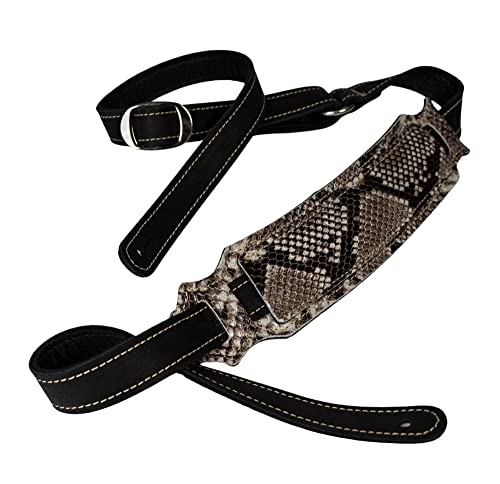 Franklin Strap Snakeskin Ball Glove Vintage Guitar Strap (Black) #TOP8