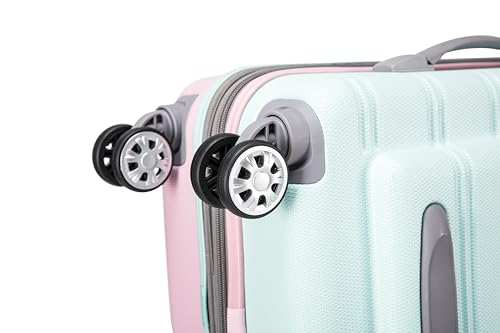 Image of Rockland Melbourne Hardside 2 Piece Expandable Spinner Wheel Luggage Set, Carry-On 20 inch and Tote 14 inch, Mint