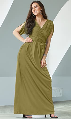 Image of KOH KOH Womens Long Sleeveless Halter Bridesmaid Wedding Guest Maxi Dress