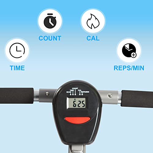 Koreyosh Hydraulic Rowing Machine For Home Use, Full Body Training Equipment With 12 Levels Adjustable Resistance, Foldable For Home Workout & Fitness, 260 Lbs Weight Capacity #TOP1