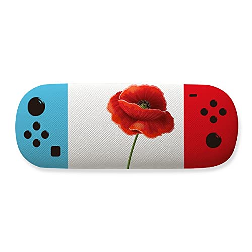 Étui de rangement pour lunettes avec doublure douce anti-rayures motif fleurs rouges