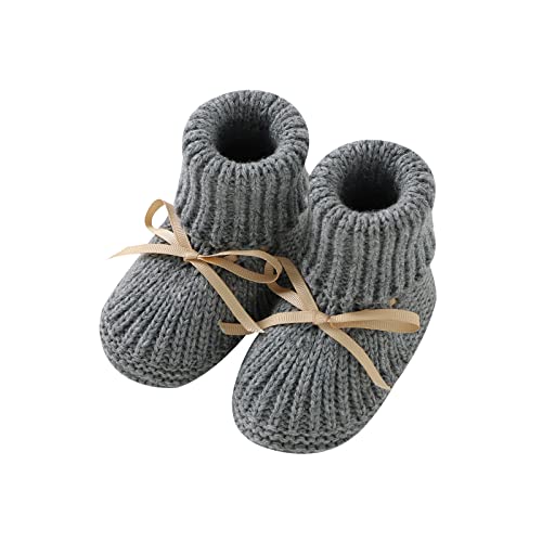 Image of mimixiong Baby Booties Newborn Infant Sock Shoes Hand Knitting Crochet Boy and Girl Cozy Shoes
