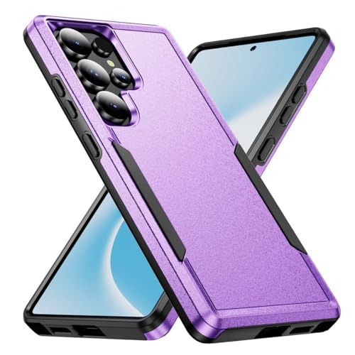 Coque Samsung S24 rigide silicone double couche contre chocs violet noir