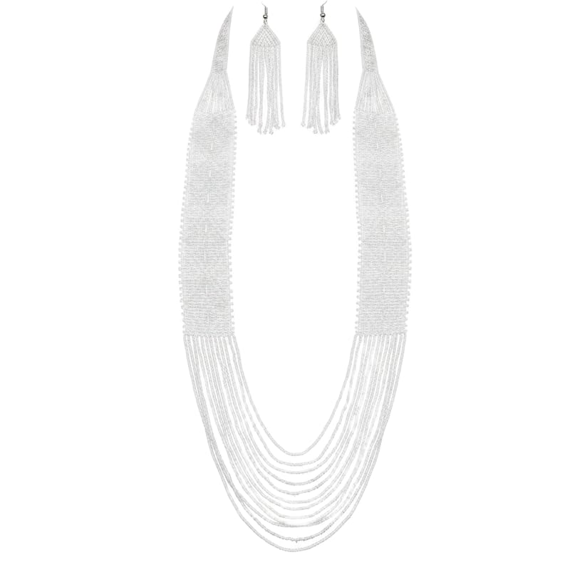 Collar de cuentas ucraniano y pendientes hechos a mano por LKBEADS