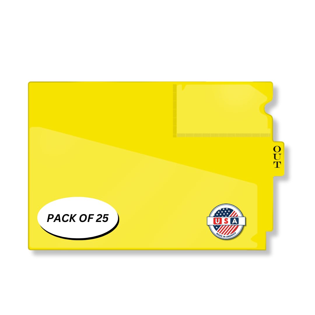 Doctor Stuff - Center Tab Vinyl Outguides, Diagonal Cut Front Pocket, Top Charge Out Slip Pocket, Plastic File Folder, Letter Size 9" x 13-1/4",