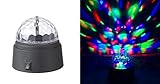 Rotating Crystal Ball LED Light Dome Battery-Operated 3.5' inch Party Event Stage Effects Lighting