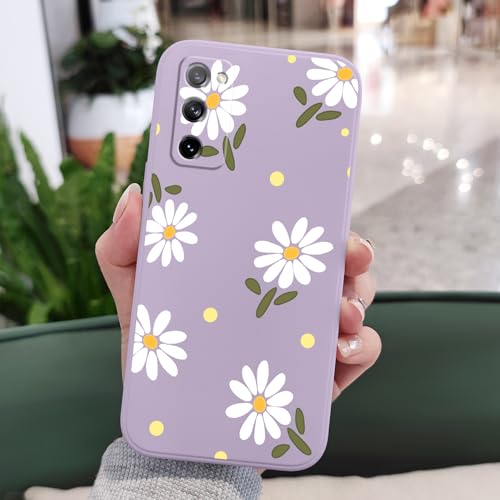 LEECG for Samsung Galaxy S20 FE Case, Flower Pattern Soft Silicone Microfiber Lining Side Creative Design for Samsung S20 FE Phone Cover, Daisy Purple by LEECG - Used condition - Image 3
