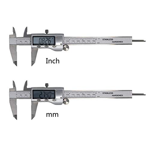 Pie de Rey Digital Vernier Caliper 6 Pulgadas 150 mm Acero Inoxidable Calibrador electrónico Micrómetro Micrómetro Herramientas de medición (Color : Silver Without Box)