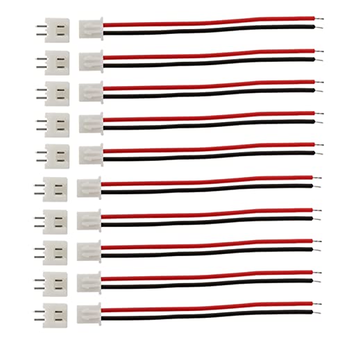 winwill Lot de 20 connecteurs de câble JST XH2.54 à 2 broches, pas XH 2,54 mm, 2 broches mâles femelles 15 cm, longueur du fil 26 AWG Cover
