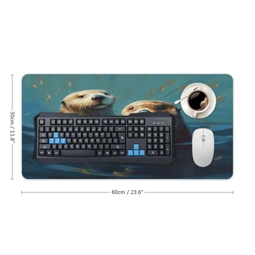 Protector de escritorio Sea Otters Painting 30x60 cm miniatura 2