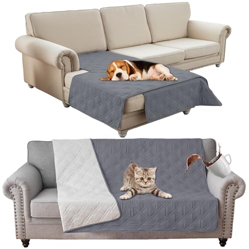 Fundas para camas | Shuojia Manta Impermeable Perro, Funda De Sofá Grande Antideslizante, Protectores De Colchón Para Incontinencia, Para Coche, Mascotas, Perros Y Gatos 30x50in,Grey