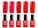 Produktbild 5 x 12ml - RED Collection SPAR SET - SHELLAC ROT UV Nagellack - UV LED Color Nail Polish - GelLack Soak Off Gel - MADE IN GERMANY