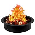 KODOM Fire Pit Ring, 45-Inch Outer/39-Inch Inner Diameter Fire Pit Liner, Heavy Duty Solid Steel Fire Pit, Insert DIY Campfire Ring Above-Ground or In-ground