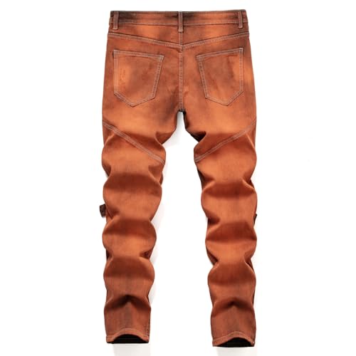 Men's Jeans Biker Straight Ripped Distressed Destroyed Denim Slim Casual Pants Stretch2