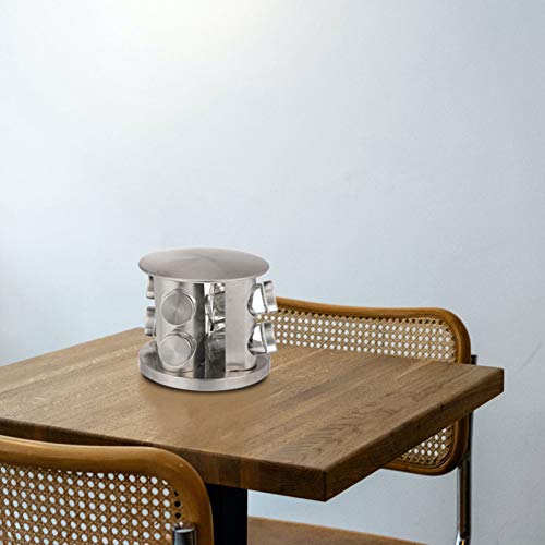 Cabilock Spice Rack Com Frascos 8 Bancada Bancada Cremalheira Do Spice Spice Torre Redonda Cremalhei