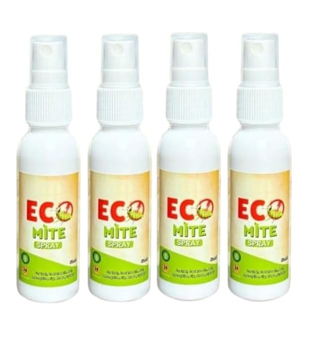 BINGEABLE Plant-Based Eco Mite Spray | Safe, Non-Toxic Pest Control Solution | Natural Mite Eliminator for Home & Garden 50ml (Pack of 4) 200ml