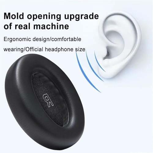 Repuesto de almohadillas para auriculares Bose QuietComfort Ultra, mayor grosor sin afectar sensor, espuma aislante de ruido, negro miniatura 2