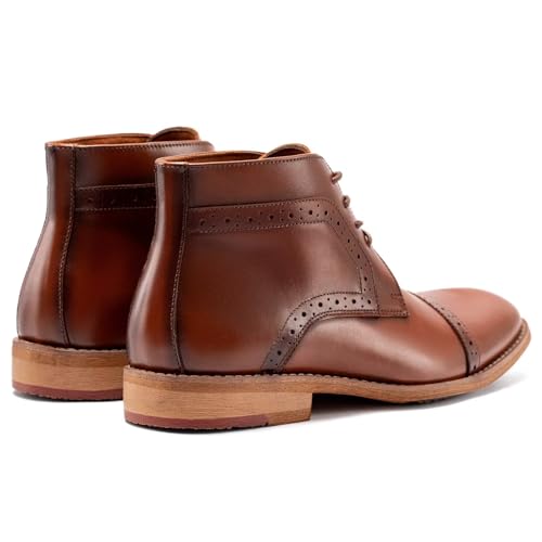 Image of Arkbird Chukka Boots for men, Grainy Leather Lace-up Ankle Boot Fashion and Comfort Casual Oxfords