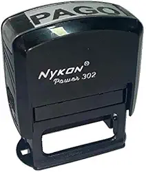 Carimbo Nykon Automático 302 Preto -"PAGO" Tinta Preta