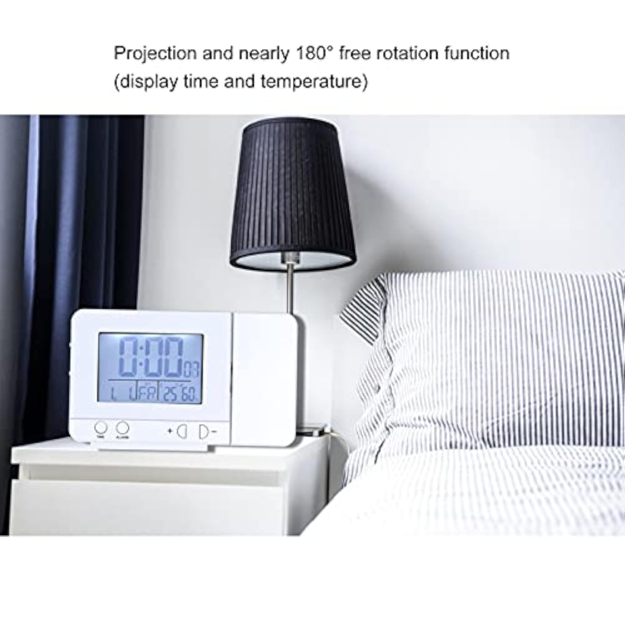Projection Alarm Clock, Multifunctional Easy to Read