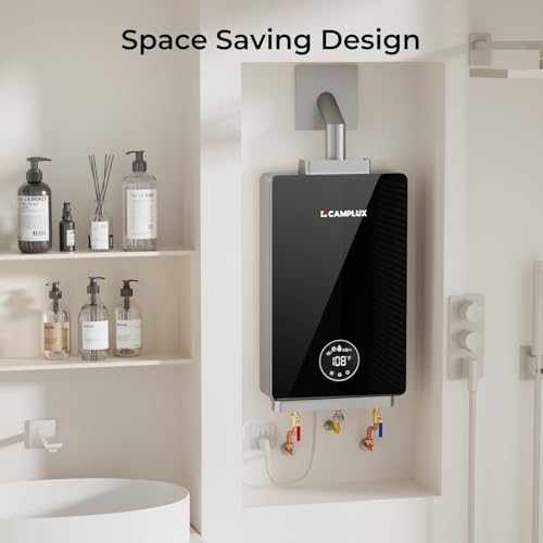CAMPLUX Propane Tankless Water Heater, Instant Hot Water Heater, 3.18 GPM On Demand, Propane, Indoor, Black by CAMPLUX ENJOY OUTDOOR LIFE - Image 6