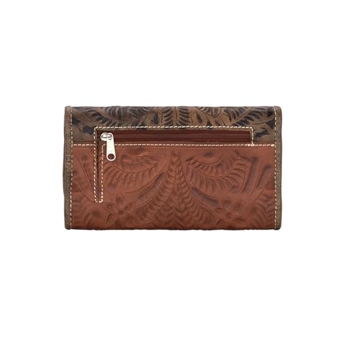 American West Desert Wildflower Ladies' Tri-Fold Leather Wallet2
